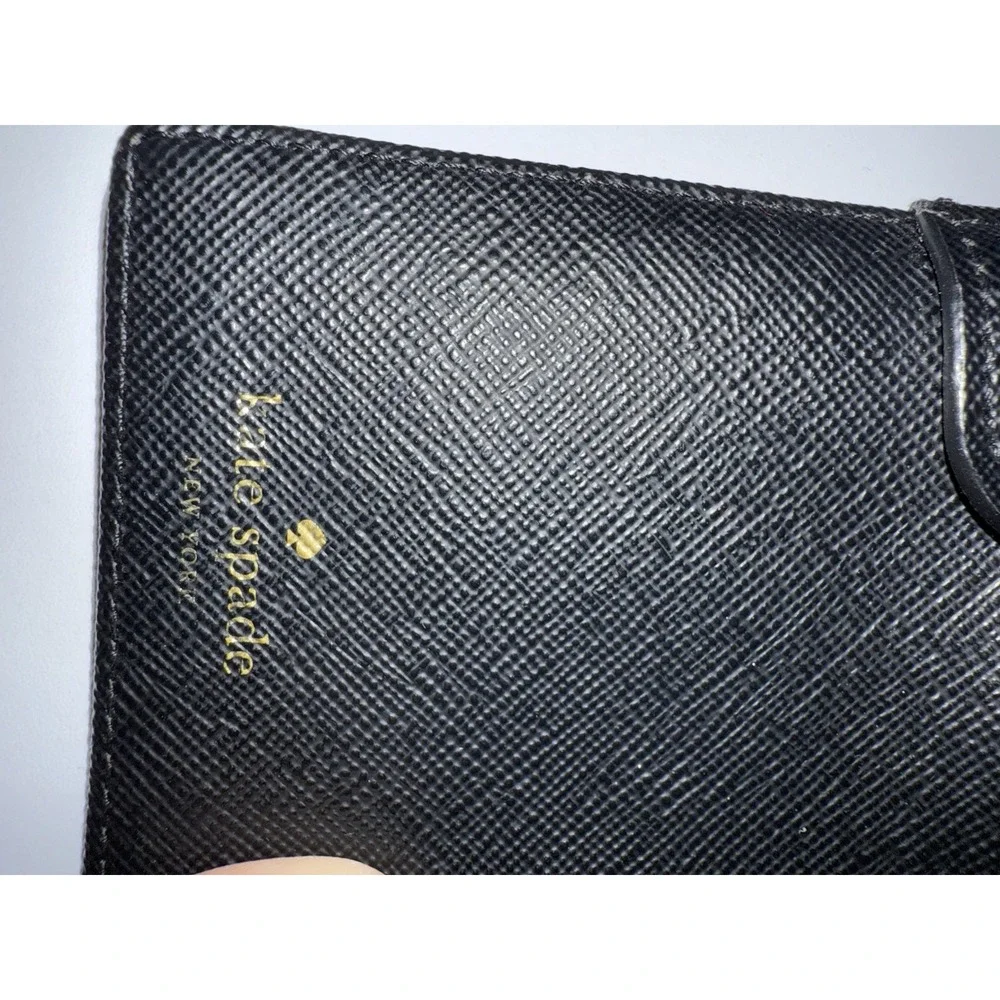 Kate Spade Neda Newbury Lane‎ Plaid Print Red Saffiano Leather Bifold Wallet  K
